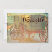 Rustic Country Old Wagon Wedding Invitations (Dos)