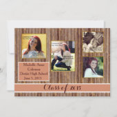 Rustic Country Orange Graduation Faire-part (Devant)