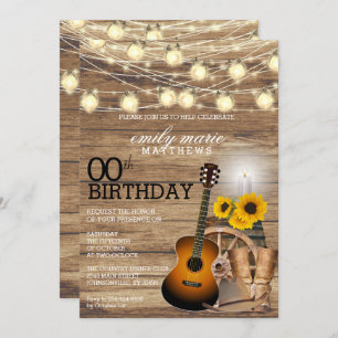 Rustic Country Party - 00th Birthday Kaart