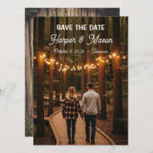 Rustic Country Path Save the Date Photo Card (Devant / Derrière)