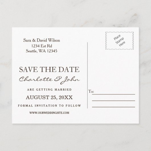 Rustic Country Peony Barn Wood Wedding Aankondigingskaart (Achterkant)