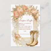 Rustic Country Peony Boots Diapper Raffle Informatiekaartje (Voorkant)