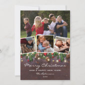Rustic Country Photo Collage Feestdagenkaart (Voorkant)