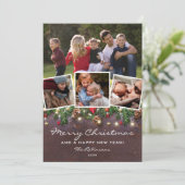 Rustic Country Photo Collage Feestdagenkaart (Staand voorkant)