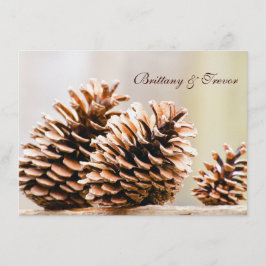 Rustic Country Pine Cones Fall Wedding Invitations Kaart