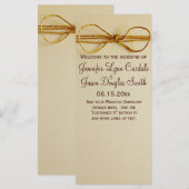 Rustic Country Printed Twine Bow Wedding Programme Programma (Voorkant / Achterkant)