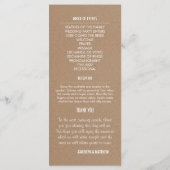 Rustic Country Programme de mariage Brown 2 (Dos)