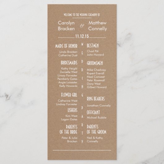 Rustic Country Programme de mariage Brown 2 (Devant)