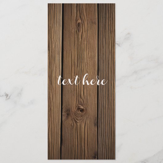 Rustic Country Programme de mariage de famille (Dos)