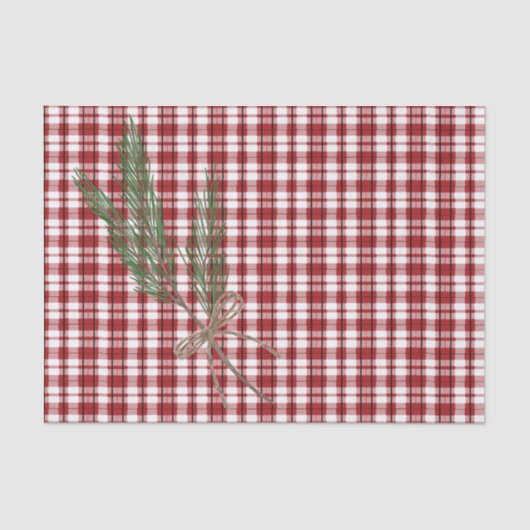 Rustic Country Pset met Evergreen Sprig Tissuepapier (Voorkant)