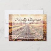 Rustic Country Railroad Tracks Mariage Cartes RSVP (Devant)