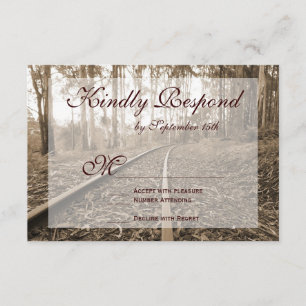 Rustic Country Railroad Tracks Mariage Cartes RSVP
