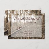 Rustic Country Railroad Tracks Mariage Cartes RSVP (Devant / Derrière)