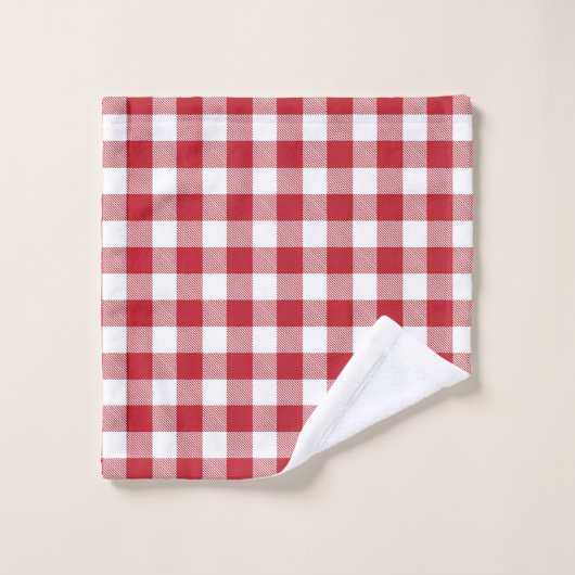 Rustic Country Red Gingham Bad Handdoek (Wasdoekje)