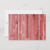 Rustic Country Red Grange Wood Wedding Cartes RSVP (Dos)