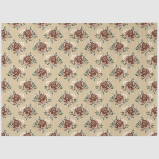 Rustic Country Roos Tissue Paper Tissuepapier (Voorkant)