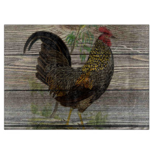 Rustic Country Rooster Kitchen Snijplank