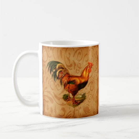 Rustic Country Rooster Koffiemok (Links)