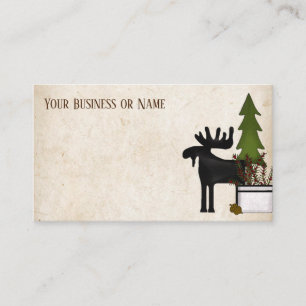 Rustic Country Silhouette Moose Visitekaartje