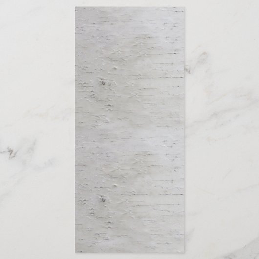 Rustic Country Silver Birver Tree Menu Mariage (Dos)