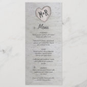 Rustic Country Silver Birver Tree Menu Mariage (Devant)