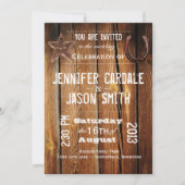 Rustic Country Star Horseshoe Invitations de maria (Devant)