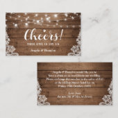 Rustic Country String Lights Drink Ticket Voucher Informatiekaartje (Voorkant / Achterkant)