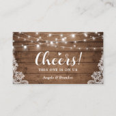 Rustic Country String Lights Drink Ticket Voucher Informatiekaartje (Voorkant)