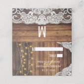 Rustic Country String Lights Wood Weddenschap (Buitenkant ongevouwen)