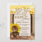 Rustic Country Sunflower Baby shower Invitation (Devant)