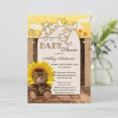 Rustic Country Sunflower Baby shower Invitation (Debout devant)