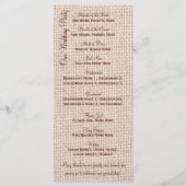 Rustic Country Sunflower Vertical Wedding Programs Programma (Achterkant)