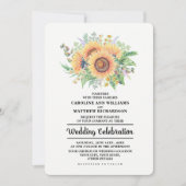Rustic Country Sunflower Wedding Invitting Kaart (Voorkant)