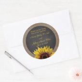 Rustic Country Sunflower Wedding Ronde Sticker (Envelop)