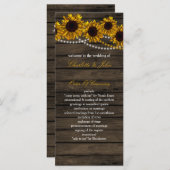 Rustic Country Sunflowers Barn Wood programmes (Devant / Derrière)