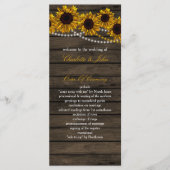 Rustic Country Sunflowers Barn Wood programmes (Devant)