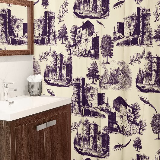 Rustic Country Toile Douchegordijn