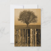 Rustic Country Tree Grange Bois Mariage RSVP Carte (Dos)