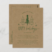 Rustic Country Trees Noël Invitation (Devant / Derrière)