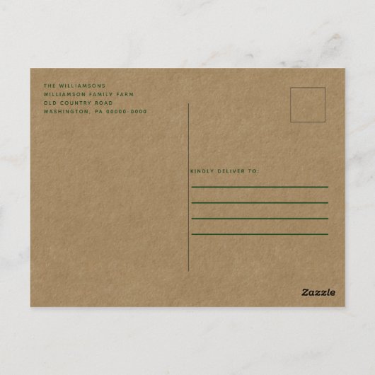 Rustic Country Trees Noël Invitation (Dos)