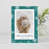 Rustic Country Turquoise Burlap Photo Cartes de No (Debout devant)