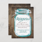 Rustic Country Turquoise Mason Jar Cartes d'accuei (Devant / Derrière)