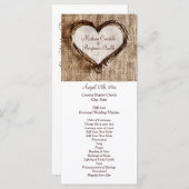 Rustic Country Twine Heart Wedding Programs Programma (Voorkant / Achterkant)
