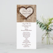 Rustic Country Twine Heart Wedding Programs Programma (Staand voorkant)
