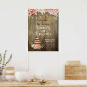 Rustic Country Vin Barrel Mariage Affiche de bienv (Cuisine)