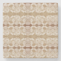 Rustic country vintage beige burlap and white lace