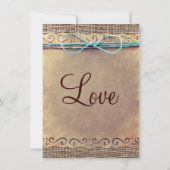 Rustic Country Vintage Burlap Invitations de maria (Dos)