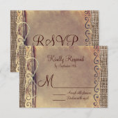 Rustic Country Vintage Burlap Wedding Cartes RSVP (Devant / Derrière)