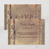 Rustic Country Vintage Burlap Wedding RSVP Card V2 (Devant / Derrière)