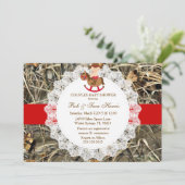Rustic Country Vintage Camo Baby shower Invitation (Debout devant)